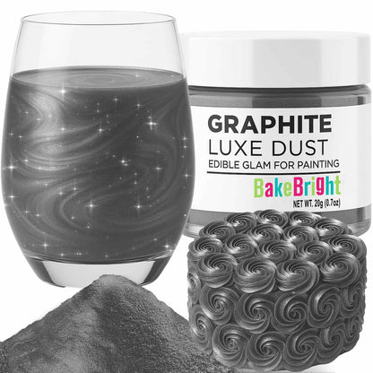 Bulk (20g) Black Luster Dust Edible Cake Decorations, Edible Black Dust for Cakes, Black Edible Luster Dust for Cupcake Decorations, Cake Drip, Black Fondant for Cakes and Black Edible Paint