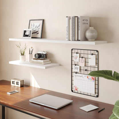 Wall Shelf Set of 1, White Floating Shelves 24 in W x 10 in D x 1 in H, Wooden Floating Wall Shelf with Invisible Brackets for Living Room/Bedroom/Bathroom/Kitchen Storage and Decor