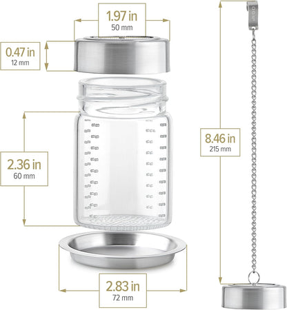 Teabloom Elegant Borosilicate Glass Loose Tea Infuser – Perfect for Whole-Leaf White, Green, Oolong, Black & Herbal Teas – Lead-Free – Small or Large Size