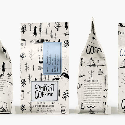 Mt Comfort Coffee Colombia Full City Roast, 12 oz Bag - Bold & Robust Arabica Beans from Colombia, Full City Roasted for Rich Flavor - Sourced From Small, Colombian Coffee Farms - Roasted Whole Beans
