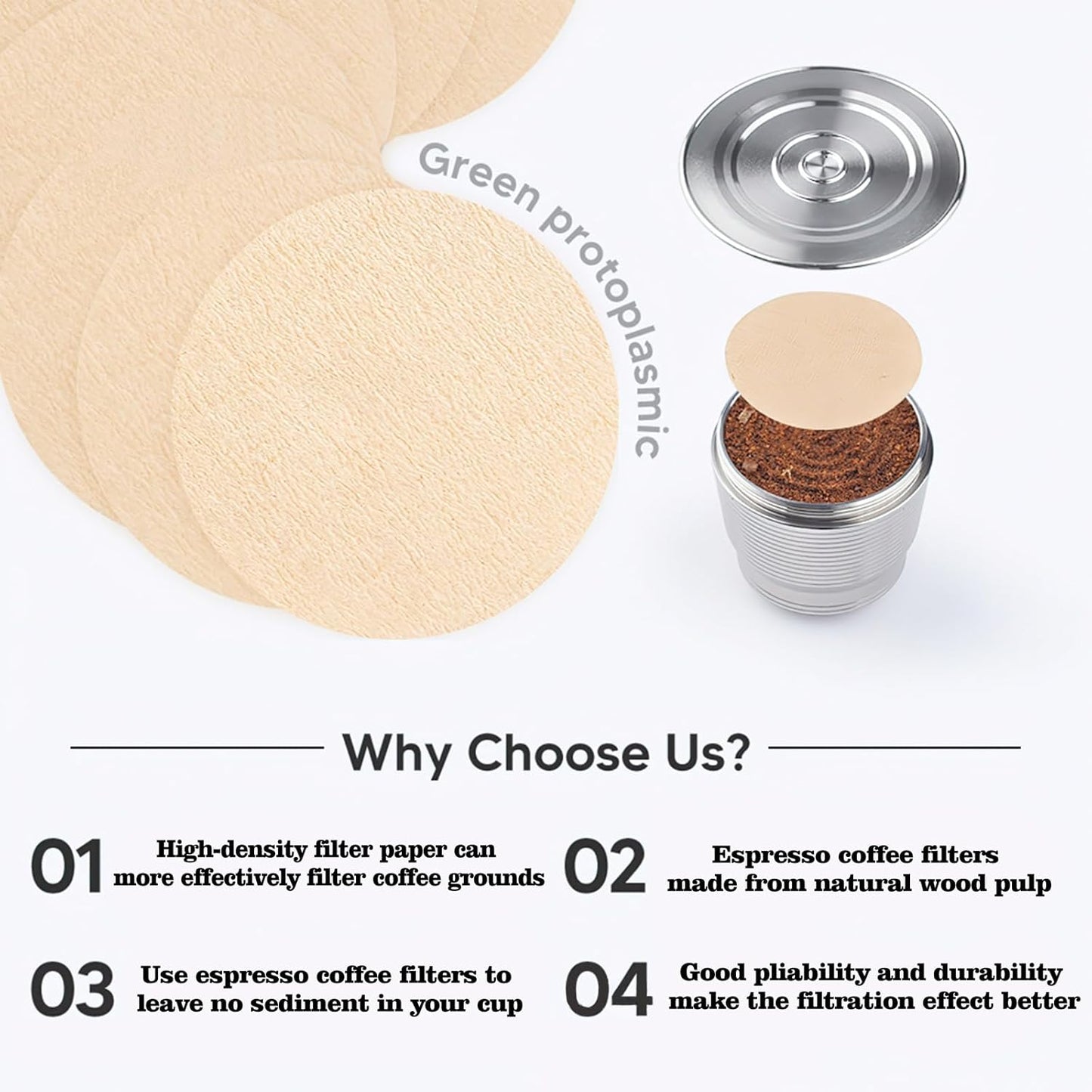 800 Count Espresso Coffee Filters, 58 mm Unbleached Round Coffee Paper Filter for Espresso Machine, Disposable Coffee Filter Compatible with Espresso Coffee Maker