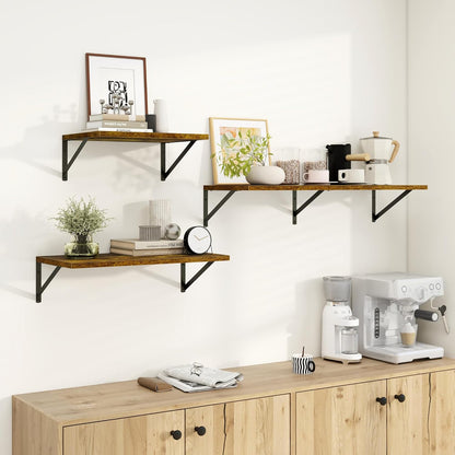 Dreamland Deep Floating Shelves for Wall, Brown Wood Wall Mounted Shelves, Large Floating Shelf 12 * 24 inchSet of 2 for Bookshelf Living Room Bedroom Home Office Bathroom