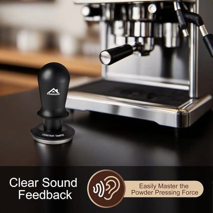 ShanSon 53mm Espresso Tamper,Coffee Accessories,Triple Spring 30lb Constant Pressure, Audible Click Sound Feedback, Stainless Steel Ripple Base,Anodized Aluminum Handle,Tamper Tool Espresso