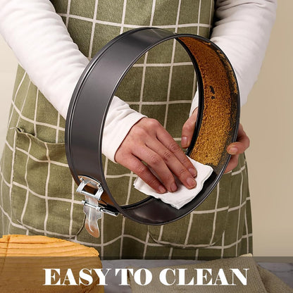 Tellshun 10 Inch Springform Pan Tin With 50Pcs Parchment Paper Nonstick Baking Mold Round Leakproof Removable Bottom Bakeware for Cake Cheesecakes Pie Pizza and Quiches