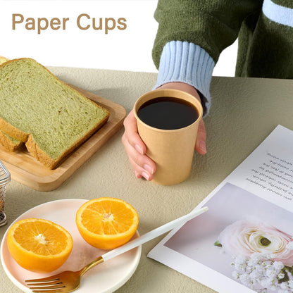 LITOPAK 300 Pack Disposable Coffee Cups 8 oz Paper Cups for Water, Coffee, Juice, and Tea, 8 Ounce Hot Paper Cups for Home, Restaurant, Store, and Cafe