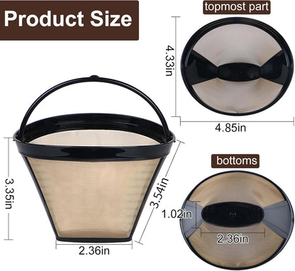 Reusable Coffee Filters for Ninja Coffee Filter, Permanent Coffee Filter 4, Used for Replacing the Ninja Coffee Bar Brewer, 4 Cone Permanent Coffee Filter, 2Pcs