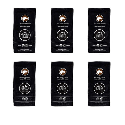 Kicking Horse Coffee, 454 Horse Power, Dark Roast, Whole Bean, 10 oz - Certified Organic, Fairtrade, Kosher Coffee 10 Ounce (Pack of 6)