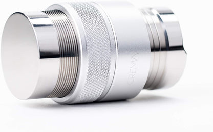 Crema Coffee Products 39.25mm Hand Tamper & Coffee Distributor | Compatible with Flair Classic, Signature,and Neo | Double-Sided, Adjustable Depth Tool | Made with Durable 304 Stainless Steel | Silver