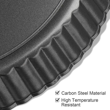 7 Inch Tart Pan Fluted Fruit Pie Pans with Removable Base Nonstick Coating Tarts Molds for Baking Supply For Pizza Tartlet Cake Quiche