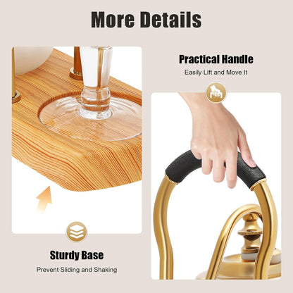 Belgium Siphon Coffee Maker, Family Balance Syphon Unique Gravity Vintage Coffee Maker, Elegant Double Ridged Fulcrum with Tee Handle, Vintage Classic Retro Coffee Pot