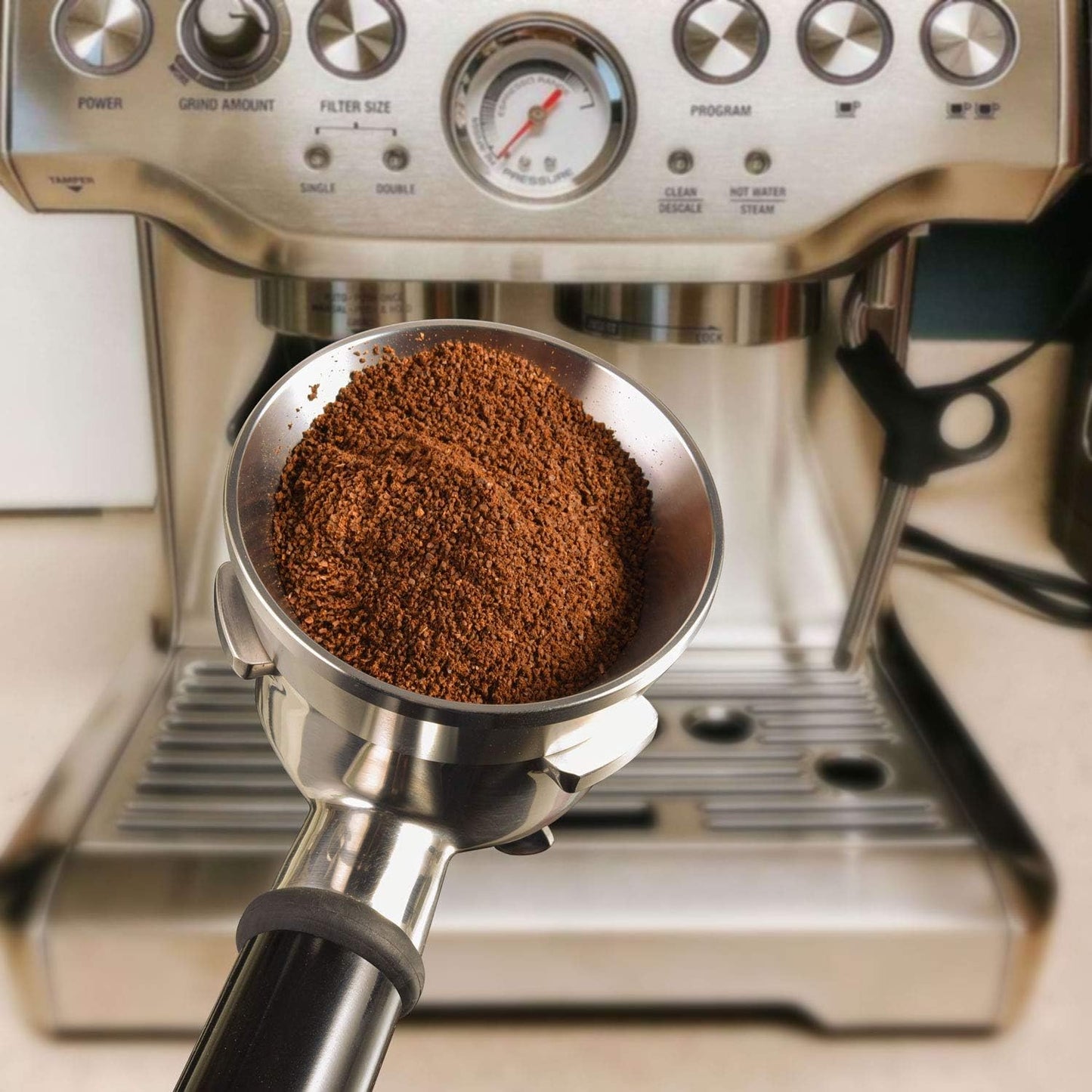 54mm Espresso Dosing Funnel, MATOW Stainless Steel Coffee Dosing Ring Compatible with Breville 54mm Portafilter