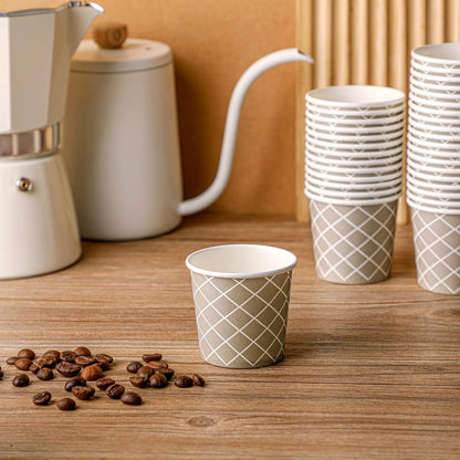 Rtteri 100 Pcs Count 3 oz Disposable Coffee Cups Disposable Espresso Cups Small Paper Cups 3 oz Cups for Coffee Tea Cocoa Juice Mini Paper Cups for Cafes Offices and Home
