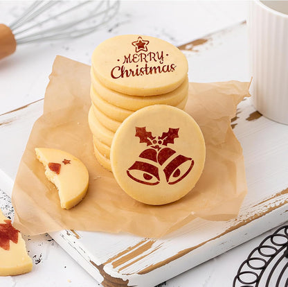 JULBEAR 36 Pieces Reusable Cookie Cake Stencils, Templates Mold Tools for Christmas Halloween Thanksgiving Cookies Baking Painting Dessert Coffee DIY Party Decoration
