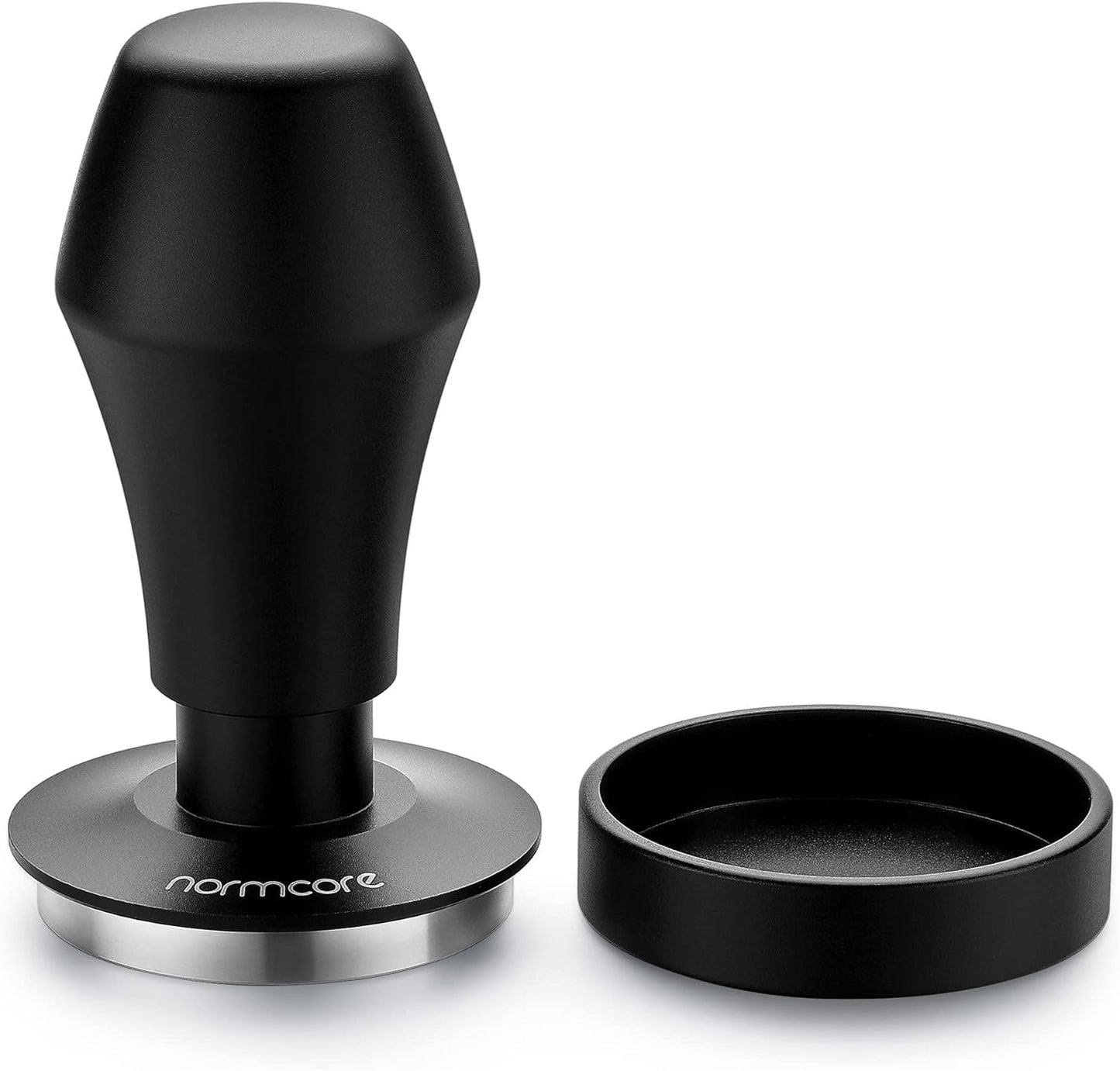 Normcore Coffee Tamper 57mm, Spring-loaded Tamper V4, Barista Espresso Tamper Flat Base with 15lb / 25lb / 30lbs Springs, Anodized Aluminum Handle and Stand, Fits Ascaso Lelit 57mm portafilters