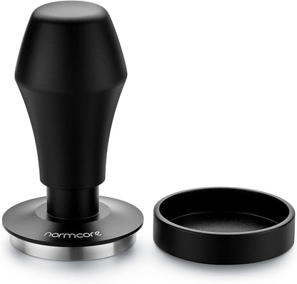 Normcore Coffee Tamper 57mm, Spring-loaded Tamper V4, Barista Espresso Tamper Flat Base with 15lb / 25lb / 30lbs Springs, Anodized Aluminum Handle and Stand, Fits Ascaso Lelit 57mm portafilters