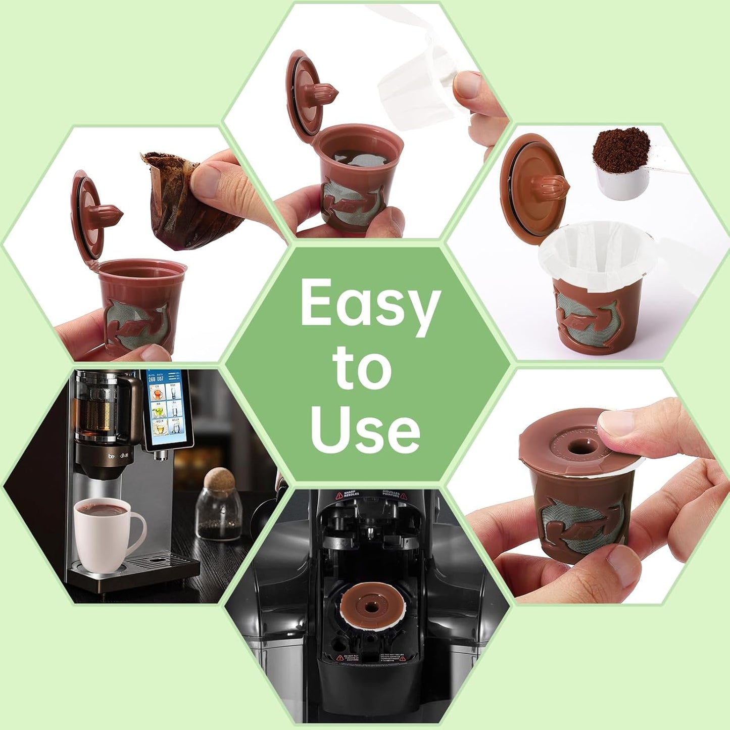 Aussen Disposable Coffee Paper Filters Replacement Kerig Filter Fit All Keurig Single Serve Filter Brands Compatible with Reusable Single Serve Pods Keurig Coffee Maker (White with Lid, 200pcs)