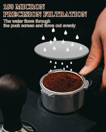 Puck Screen 51mm, Premium 316 Stainless Steel Reusable Espresso Puck Screen Filter - 1.7mm Thickness 150μm for Espresso Portafilter Filter Basket, 2 Pack