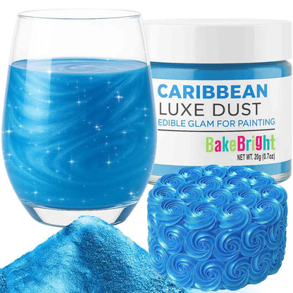 Bulk (20g) Light Blue Luster Dust Edible Glitter for Cocktails | Premium Edible Light Blue Luster Dust for Cake Decorations - Edible Glitter for Drinks Cupcakes Cookies Cakes Food Paint