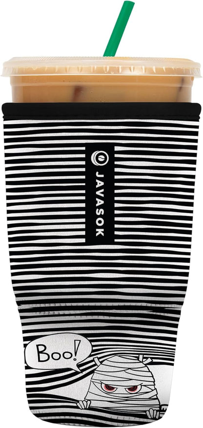 Sok It JavaSok Iced Coffee & Cold Soda Insulated Neoprene Cup Sleeve (Peek-A-BOO, Large: 30-32oz)