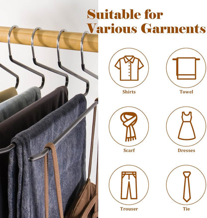 Pants Hangers,30-Pack Clothes Hangers Space Saving, Non-Slip Open-Ended Pant Hanger,Black Metal Hangers Design for Jeans,Slacks,Scarf (Black)