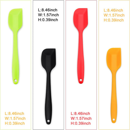 4-Piece Silicone Spatula, Heat-Resistant Non-stick Rubber Spatulas with Stainless Steel Core