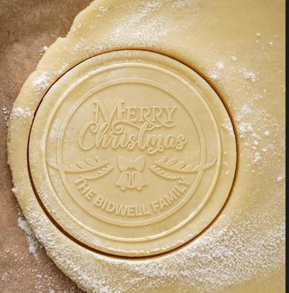 2025 Personalized Christmas Cookie Stamp Custom Merry Christmas Cookies with Your Family's Last Name Great for Baking and Holiday Decorating Ideal Gift for Bakers - Merry Christmas Cookie Stamp