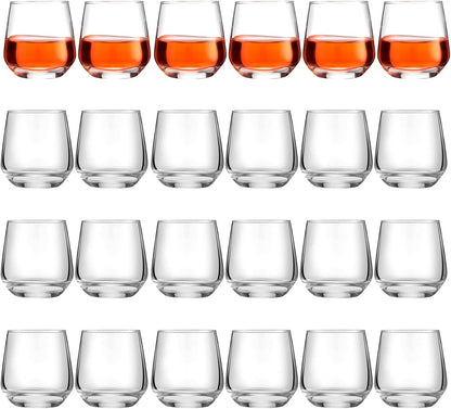 Zopeal 24 Pack Shot Glasses 3.25 oz Tequila Heavy Base Whiskey Tasting Glass Cups Small Liquor and Spirit Bar Shooter for Drinking Tasting Espresso Beer Juice