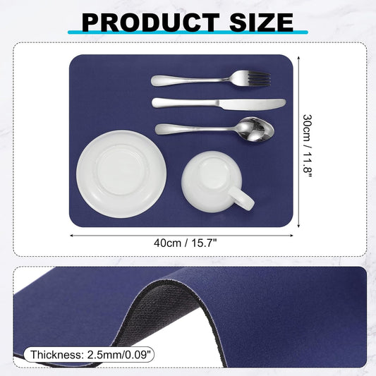 uxcell Silicone Mats for Kitchen Counter, 15.7" x 11.8" Non-Slip Countertop Protector Mat Heat Resistant Coffee Mat Waterproof Table Placemat, Dark Blue