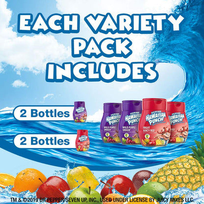 Hawaiian Punch, Variety Pack, Liquid Water Enhancer – New, Better Taste! (4 Bottles, Makes 96 Flavored Water Drinks) – Sugar Free, Zero Calorie