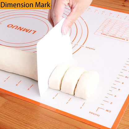 Silicone Baking Mat，Non Stick Rolling Dough with Measurements for Pie Pizza Cookies Fondant Making，Extra Thick Non Slip Silicone Pastry Mat