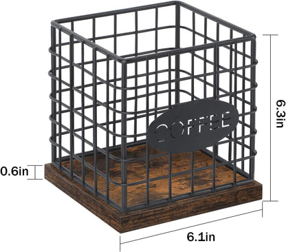 YINMIT K Cup Holder Organizer, Sturdy Coffee Pod Holder Organizer, 35 Kcup Large Capacity Storage Basket for Kitchen Counter and Office Desktop (Square Grid)
