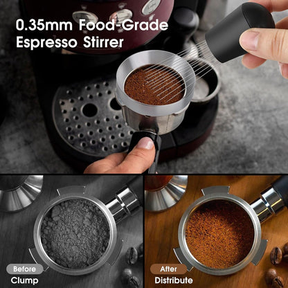 54mm Espresso Accessories Kit, Spring Loaded Calibrated Tamper, WDT Tool and Dosing Funnel Set Fits Breville 54 mm Espresso Coffee Machines and Portafilter