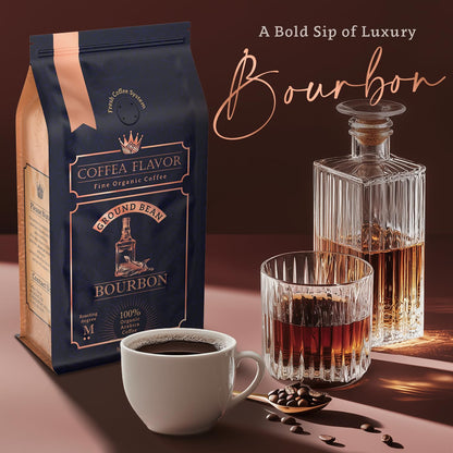 Flavored Ground Coffee – Bourbon, 100% Arabica, Single Origin, Medium Roast, USDA Organic, Naturally Flavored – by Coffea Flavor