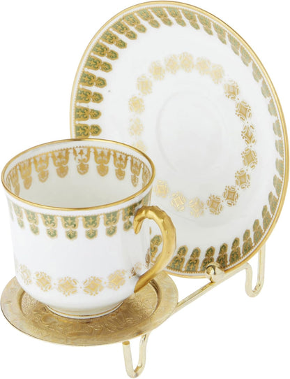 Bard's Ornate Shiny Gold-toned Cup and Saucer Stand, 3" H x 2.75" W x 4" D, Pack of 2