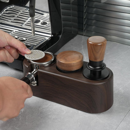 PUSEE Espresso Tamping Station, Espresso Organizer Station Fit for 51/54/58mm Espresso Accessories, Plastic Espresso Station Coffee Tamper Station, Multifunctional Coffee Tools Organzier (3 in 1)