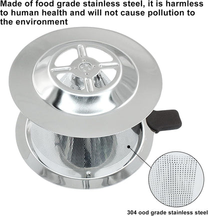 Waziaqoc Pour Over Coffee Dripper, Reusable Paperless Coffee Filter for 1-2 Cups, Stainless Steel Drip Cone Brew Coffee Strainer,Upgraded Double Micro Mesh Filter with Cup Stand