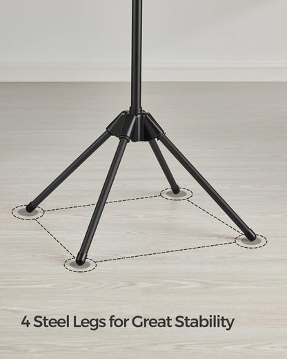 SONGMICS 2-Tier Clothes Drying Rack, 72-Inch Folding Laundry Drying Rack with 3 Rotatable Arms for Hangers, 24 Clips, Stainless Steel, for 27 Pieces of Clothes, Black ULLR512B01