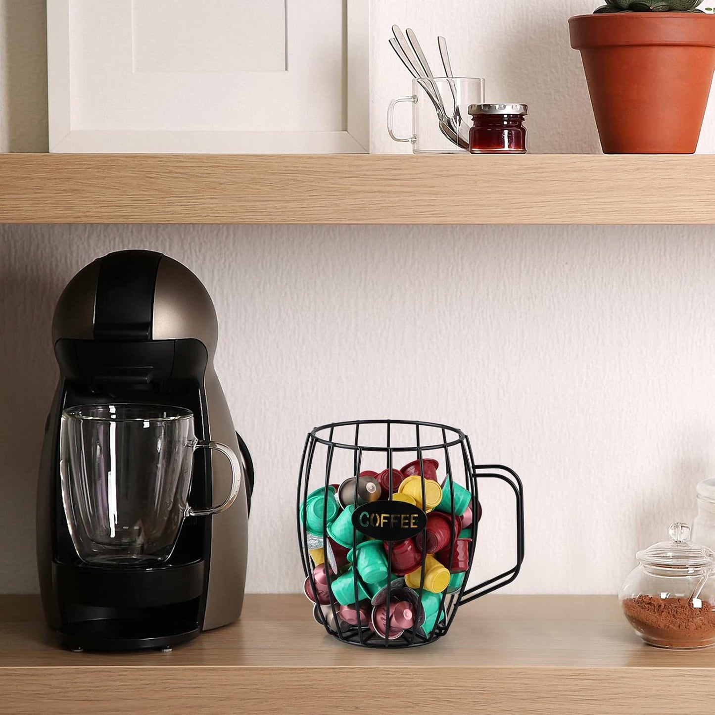 MOLIGOU Coffee Pod Holder, Coffee Capsule Basket, K Cup Storage Container for Coffee Bar