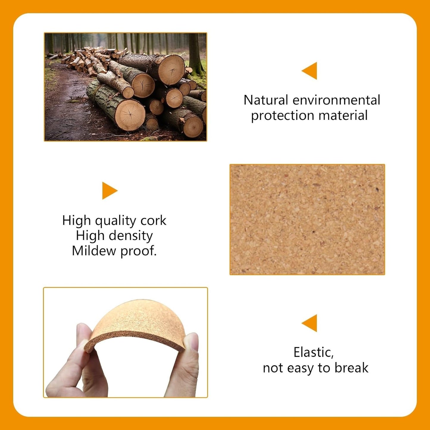 50 PCS Cork Coasters for Drinks, Bulk Blank Coasters DIY Crafts, Non-Slip, Heat-Resistant, Absorbent and Reusable Coffee Coaster for Home Tabletop Decoration