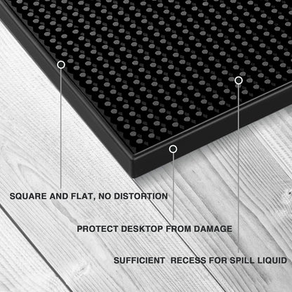 PVC Bar Service Mat for Cocktail Bartender 18x12 inches (Black)
