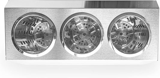 Flatware Organizers Stainless Steel Cylinder Flatware Silverware Utensil Holder Organizer Caddy (3 holes)