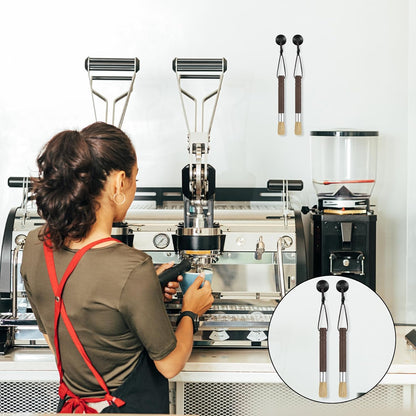 2 Pack Coffee Grinder Cleaning Brush, Coffee Brush with Wood Handle and Natural Bristles Brushes,Coffees Bar Accessories,Coffees Bar Espresso Grinder Brushes