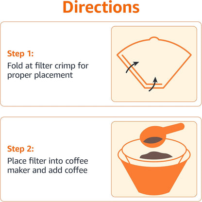 Amazon Basics Number 4 Cone Coffee Filters for 8-12 Cup Coffee Makers, White, 100 Count