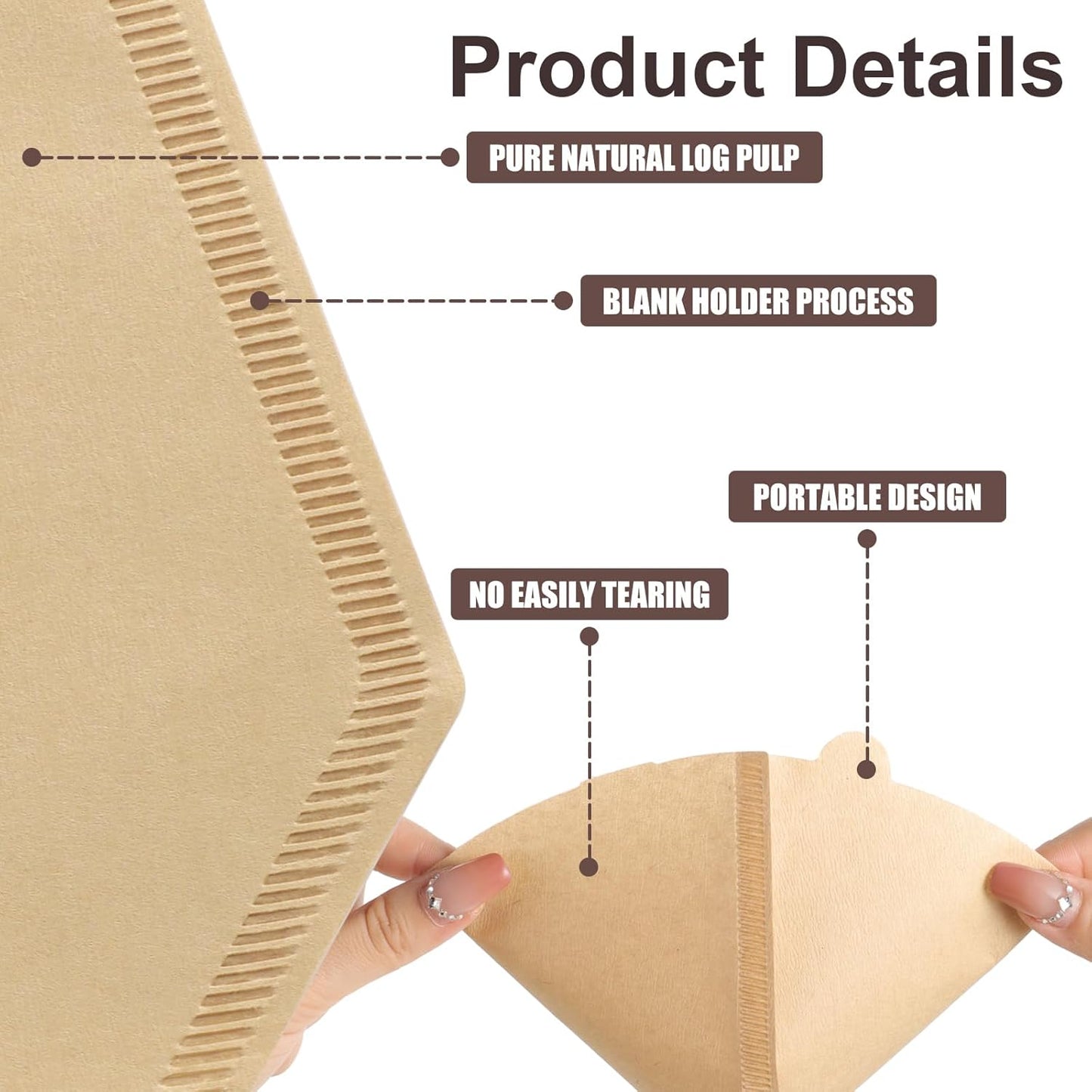 600 Count Coffee Filter #2, 2 Cone Coffee Filters, Unbleached Natural Coffee Filters Paper Compatible with Drip and Pour Over Coffee Maker(2-6 Cup)