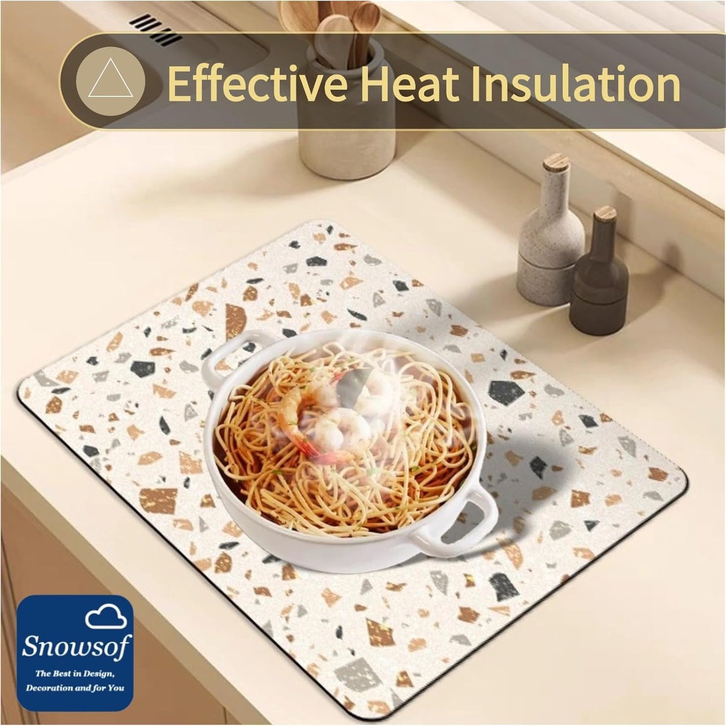 Dish Drying Mat - Absorbent Countertop Mat for Coffee Maker, Expresso Machine, Kitchen Use (03,12''×20'')