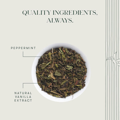 Luxmi Estates Vanilla Peppermint Organic Peppermint Tea (50 Tea Bags) Caffeine Free Tea Bags For Relaxing, Calming, and Stress Relief, With Certified Organic Herbal Tea