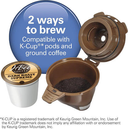 Hamilton Beach FlexBrew Single Serve Coffee Maker, Compatible with Pod Packs and Grounds, 14 oz. Water Reservoir, Slim Design, Fast Brewing, Black (49900)