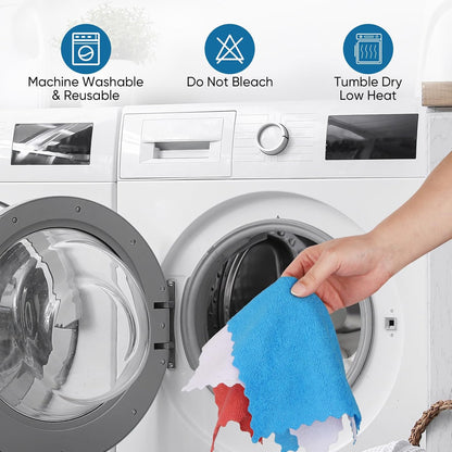 Orighty Microfiber Cleaning Cloths, 75 Sheets Shop Towels, Reusable Paper Towels Shop Rags, Washable Microfiber Towel Roll Cleaning Rags for Cars, House, Kitchen, 11.5’’ x 11.5’’, White