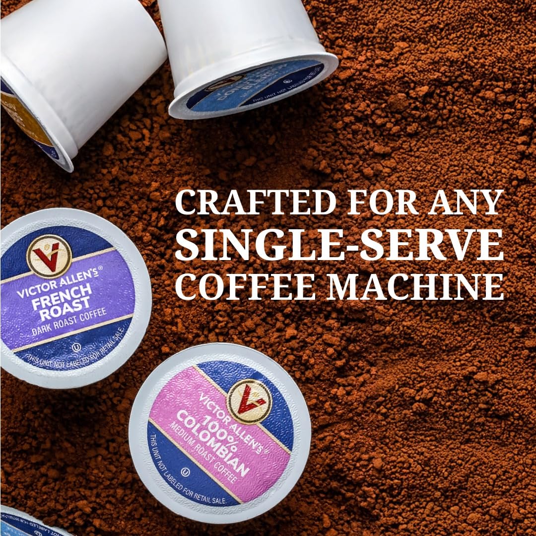 Victor Allen's Coffee French Roast, Dark Roast, 80 Count, Single Serve Coffee Pods for Keurig K-Cup Brewers