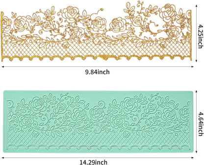 GROWTAIL Lace Molds Silicone,Cake Fondant Embossing Mat,Lace Molds for Cake Decorating Edible Lace